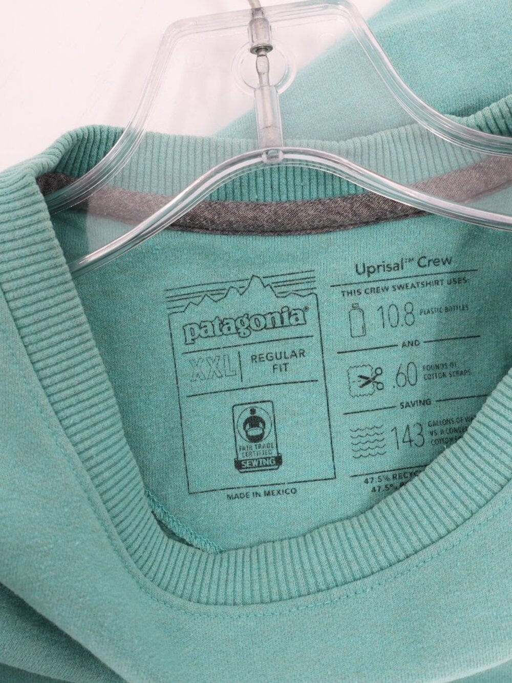 Patagonia Sweatshirt Men's 2XL P-6 Label Uprisal Crew Neck green Pullover shirt - Picture 10 of 12